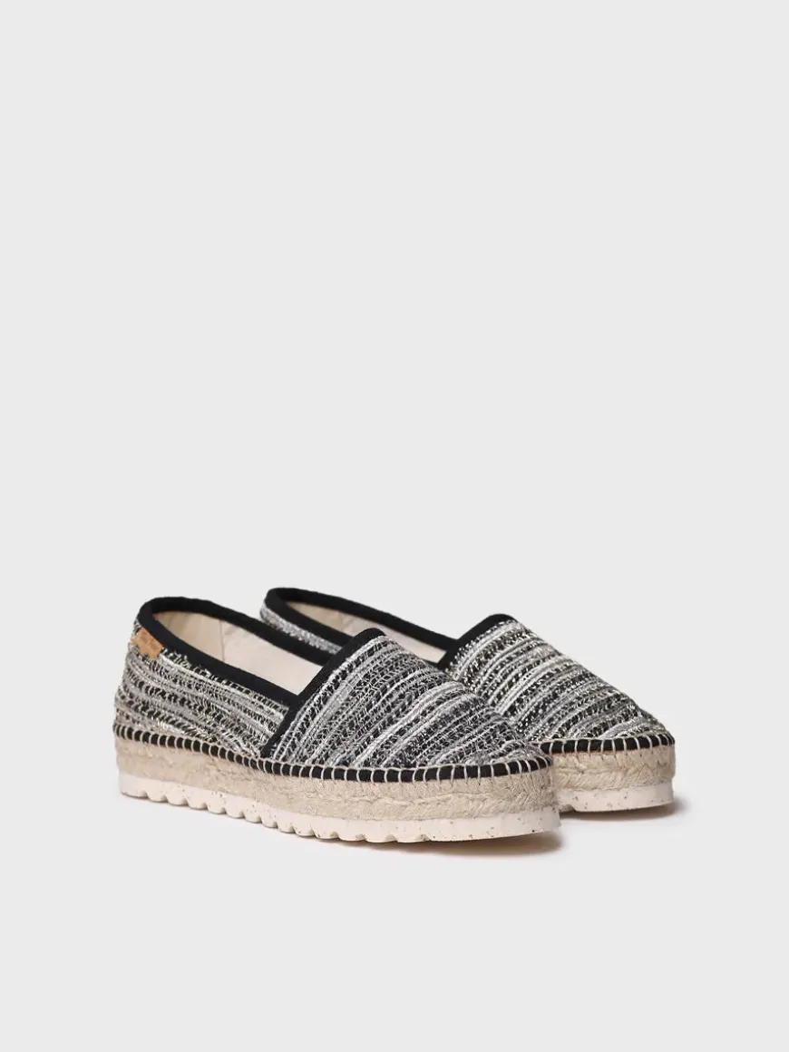 ALMA-CL - Flat espadrille for women in glitter fabric