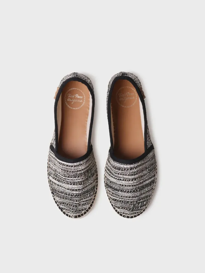ALMA-CL - Flat espadrille for women in glitter fabric