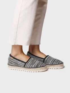 ALMA-CL - Flat espadrille for women in glitter fabric
