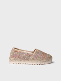 ALMA-CL - Flat espadrille for women in glitter fabric