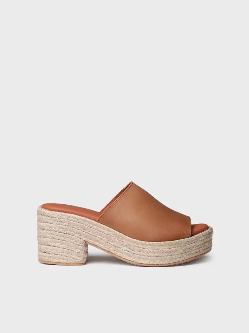 ANDREA - Leather espadrilles with wide heel