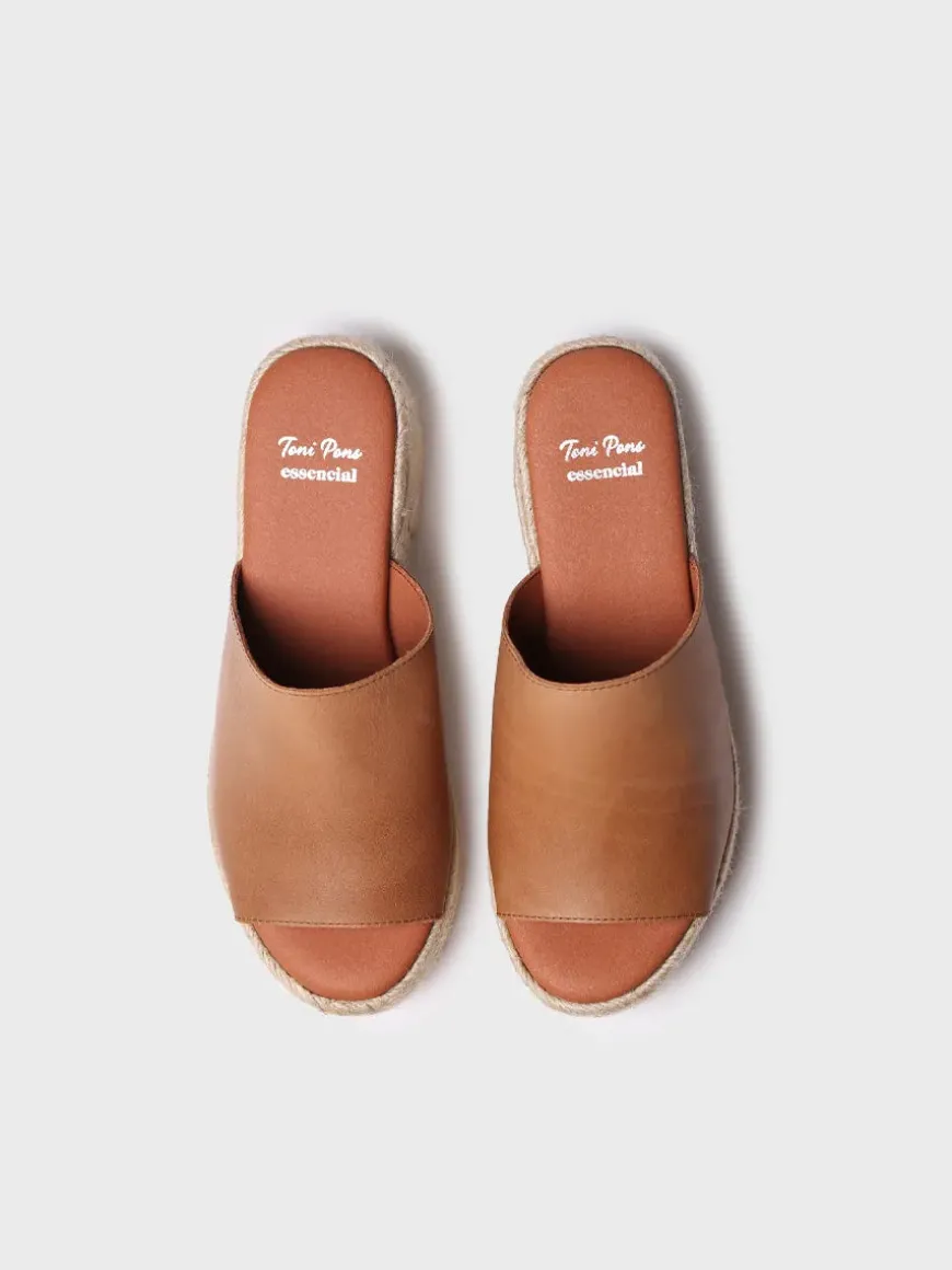 ANDREA - Leather espadrilles with wide heel