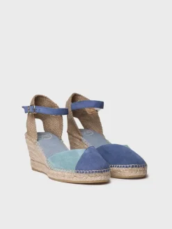 BERAL - Women's espadrille in two-tone suede with wedge