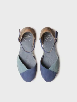 BERAL - Women's espadrille in two-tone suede with wedge