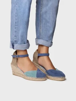BERAL - Women's espadrille in two-tone suede with wedge