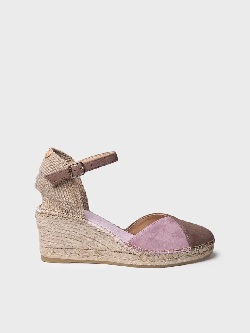 BERAL - Women's espadrille in two-tone suede with wedge