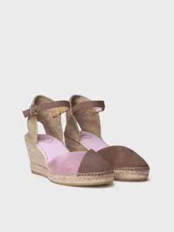 BERAL - Women's espadrille in two-tone suede with wedge