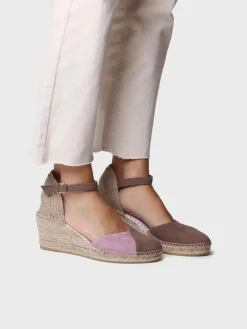 BERAL - Women's espadrille in two-tone suede with wedge