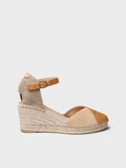 BERAL - Women's espadrille in two-tone suede with wedge