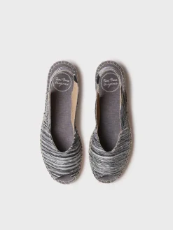 BERI-RG - Women's peep toe espadrille with wedge and striped fabric