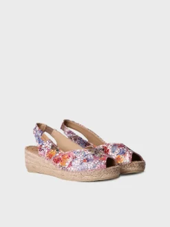 BERNIA-PM - Women's leather wedge espadrilles