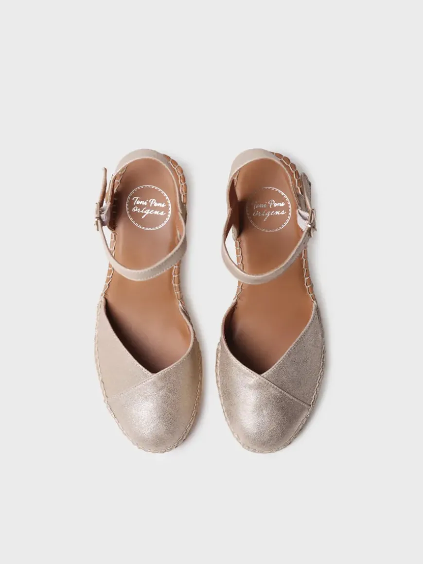 BIANCA-AS - Women's leather espadrille with wedge