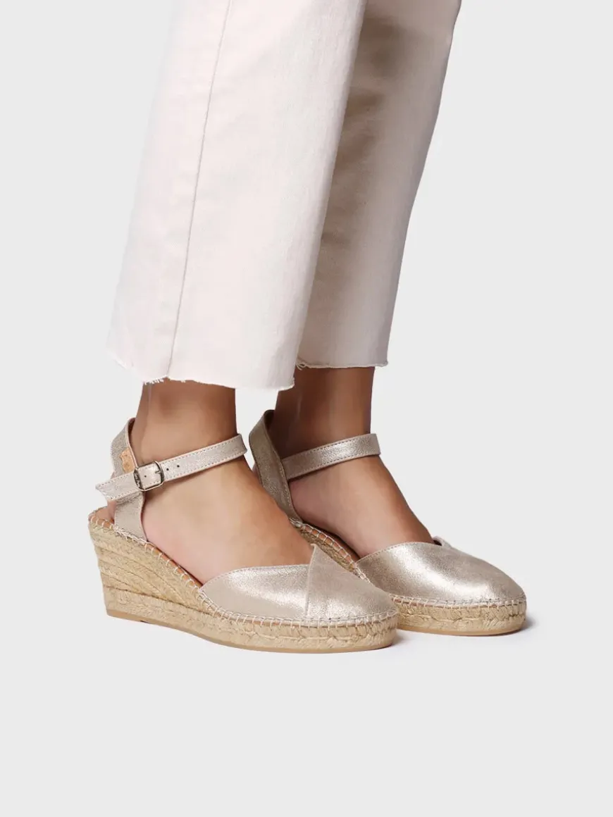 BIANCA-AS - Women's leather espadrille with wedge