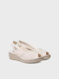 BLANCA-AD - Jute wedge espadrilles peep toe style