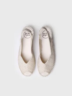 BLANCA-AD - Jute wedge espadrilles peep toe style