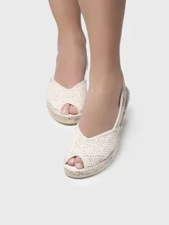 BLANCA-AD - Jute wedge espadrilles peep toe style
