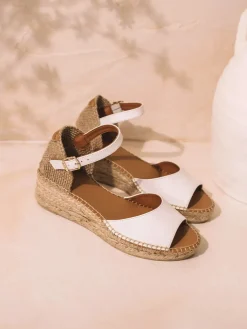 BRIELLA-P - Open espadrille for women with low wedge