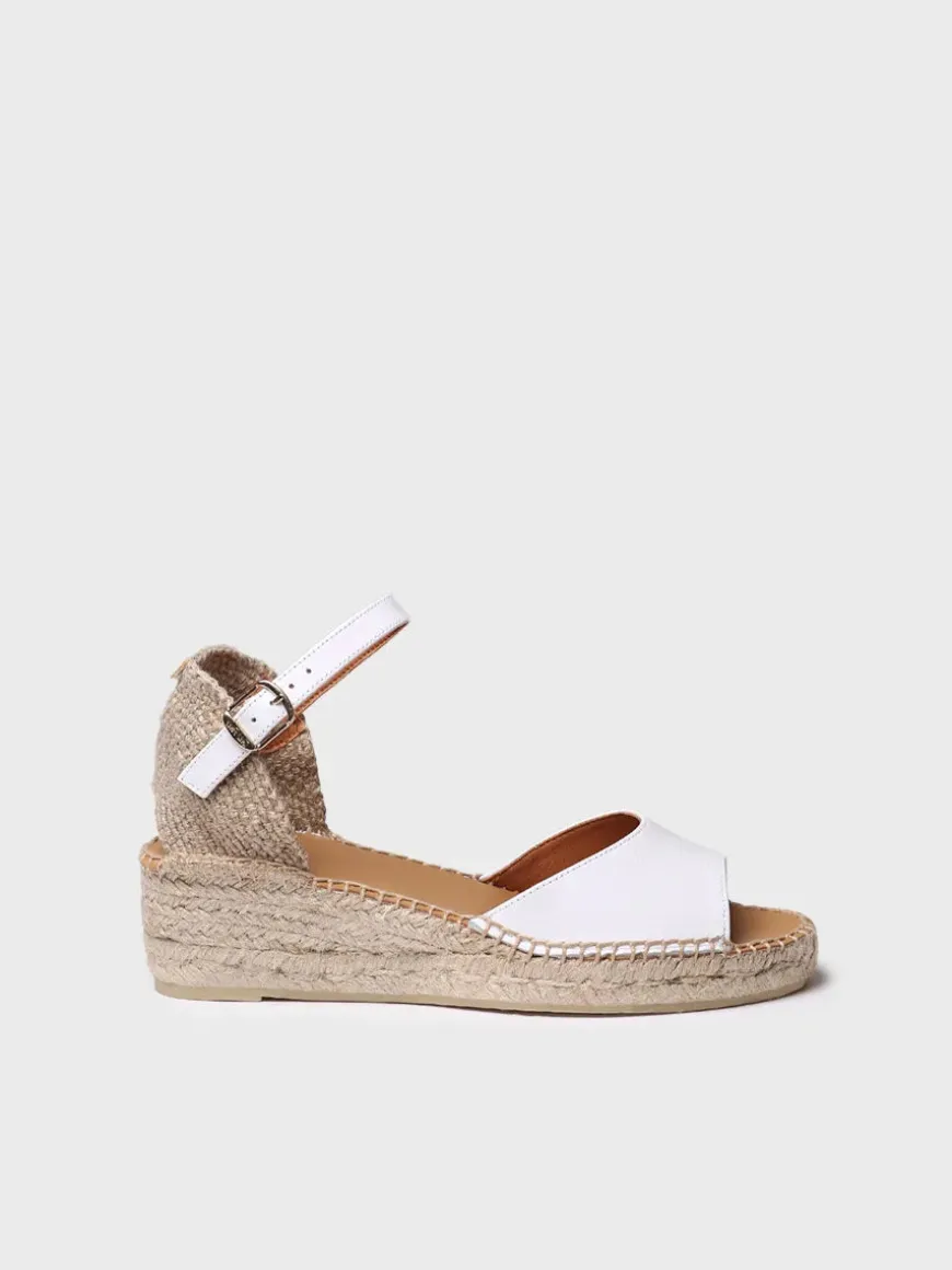 BRIELLA-P - Open espadrille for women with low wedge