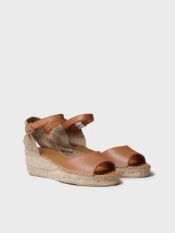 BRIELLA-P - Open espadrille for women with low wedge