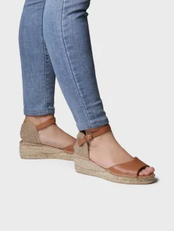 BRIELLA-P - Open espadrille for women with low wedge