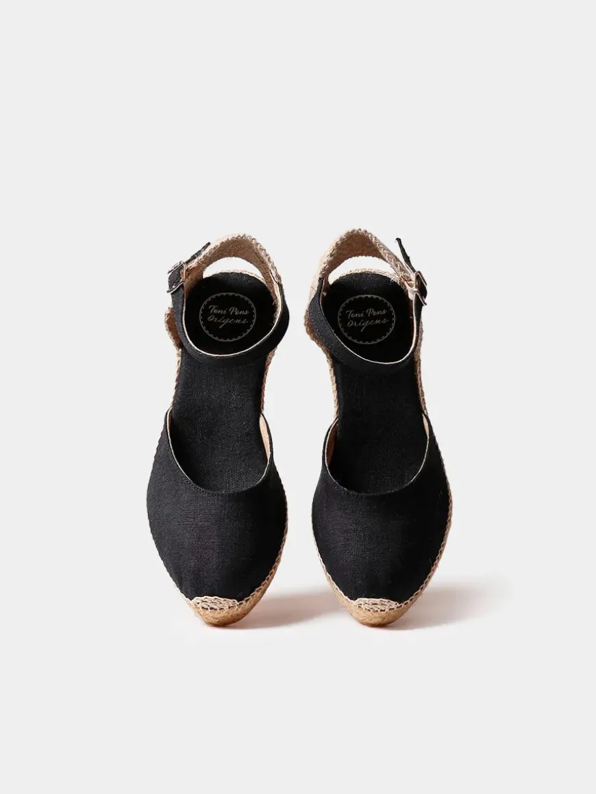 CALDES - Jute wedge espadrilles with buckle