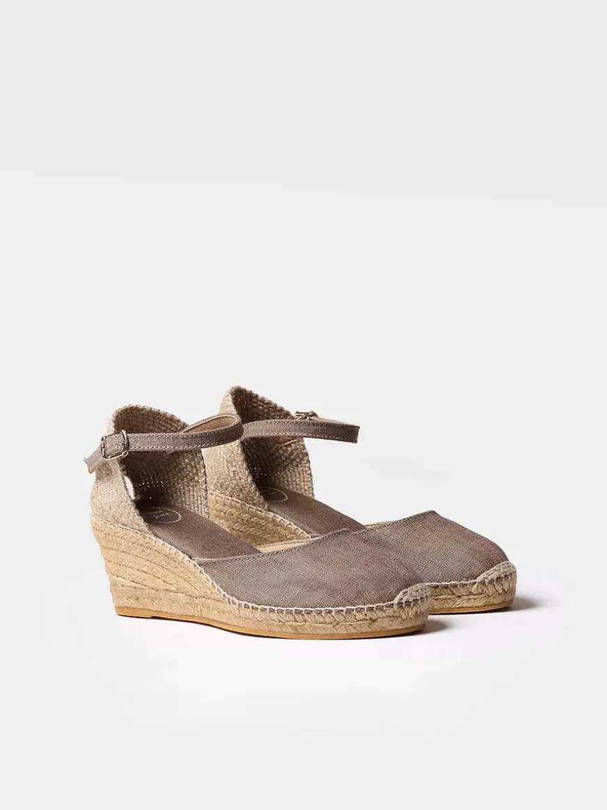 CALDES - Jute wedge espadrilles with buckle