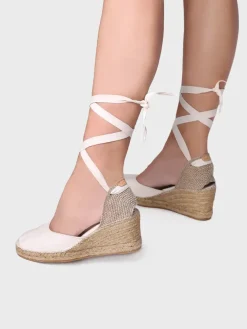 CALONGE - Valencian wedge espadrilles with veins