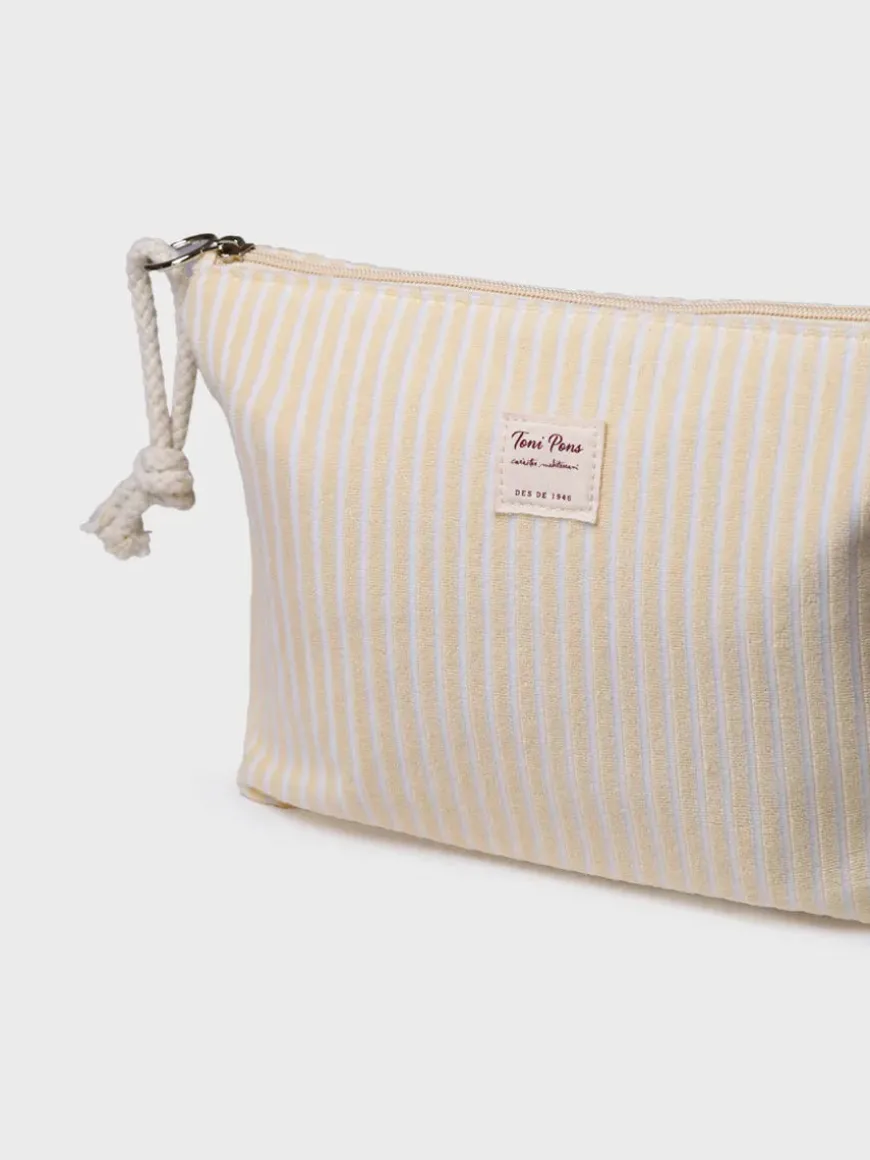 CAMBORIU - Striped toiletry bag in towel-like fabric with zipper
