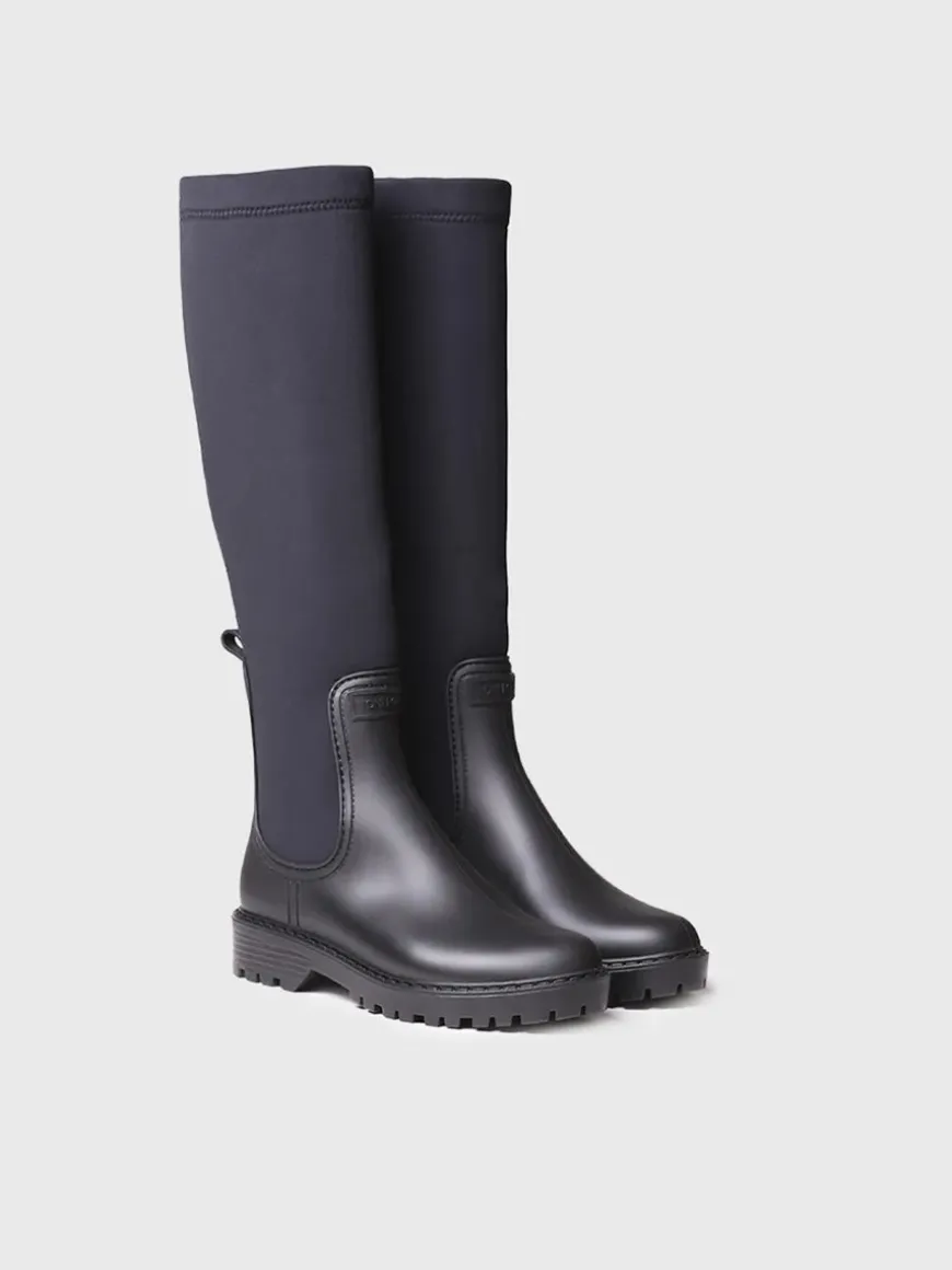 CARDIFF - Rain boot for women in rubber and lycra