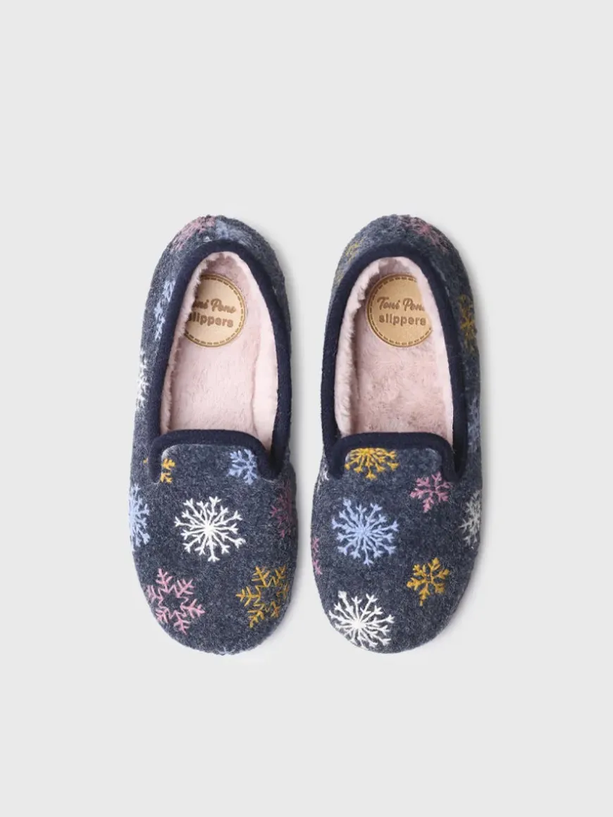 CARME-CP - Women's slippers with embroidered details