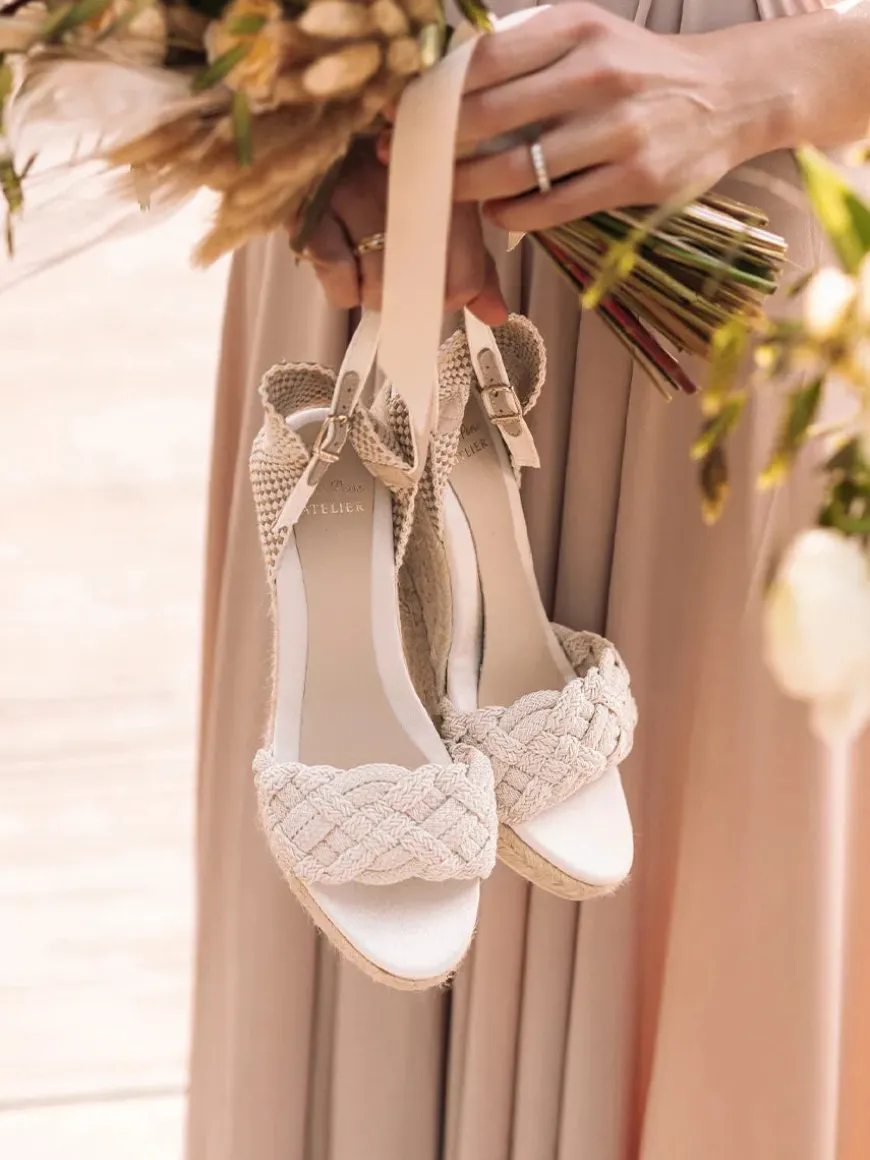 CASTRES - Bridal wedge espadrilles