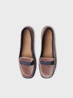 CELINE - Women's black velvet loafers