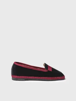 CELINE - Women's black velvet loafers