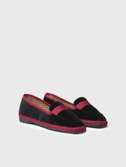 CELINE - Women's black velvet loafers