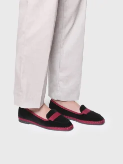 CELINE - Women's black velvet loafers