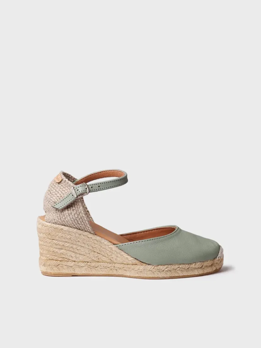 COSTA-5 - Closed leather espadrilles for women