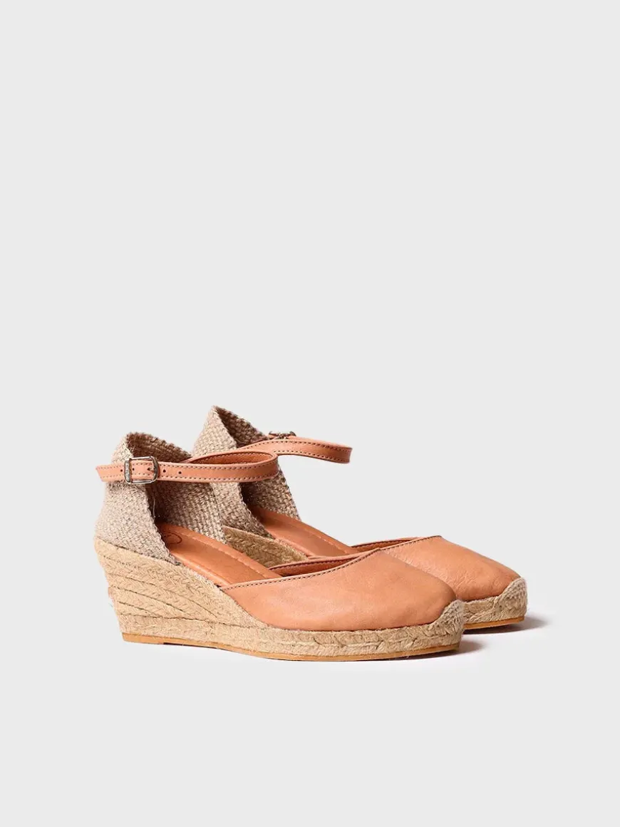 COSTA-5 - Closed leather espadrilles for women