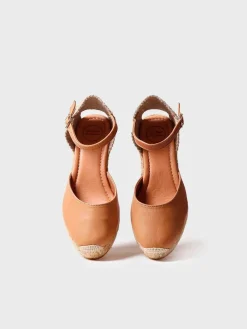 COSTA-5 - Closed leather espadrilles for women