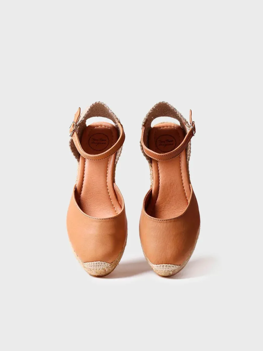 COSTA-5 - Closed leather espadrilles for women