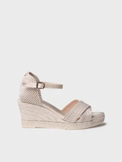 CRISTAL - Open bridal espadrille with wedge and crossed straps