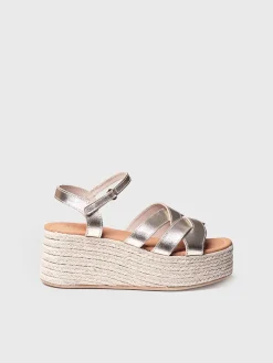 CRISTINA - Gold platform sandal for women