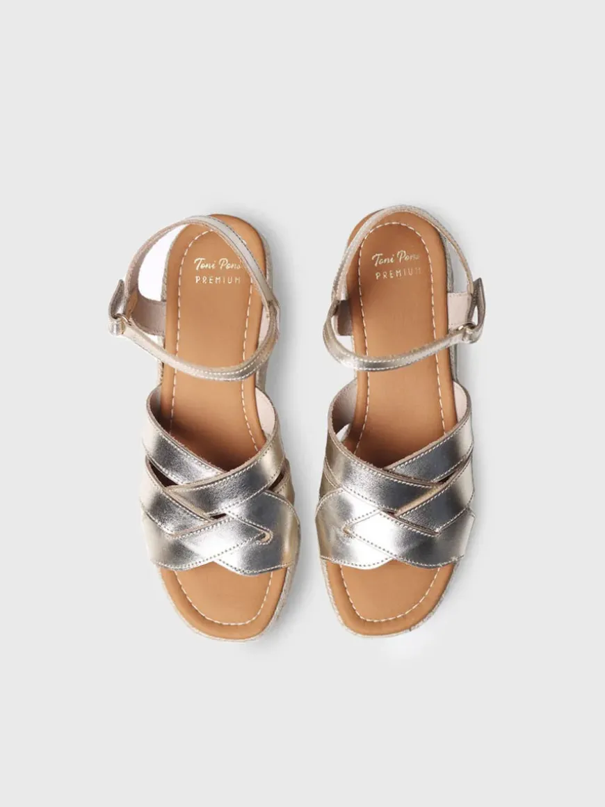 CRISTINA - Gold platform sandal for women