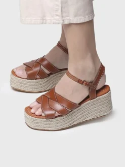 CRISTINA - Platform sandal in Tan colour - CRISTINA
