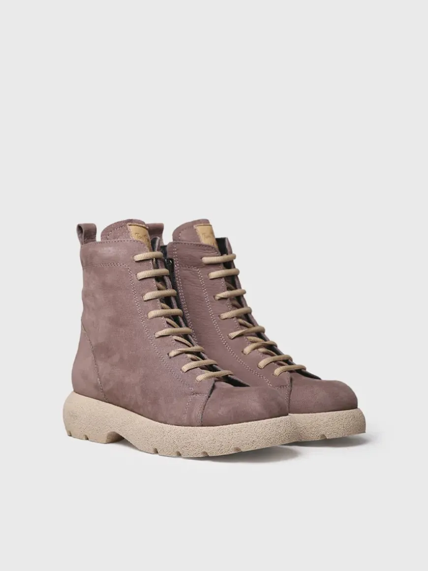 DASHA - Women's nubuck leather boot with laces
