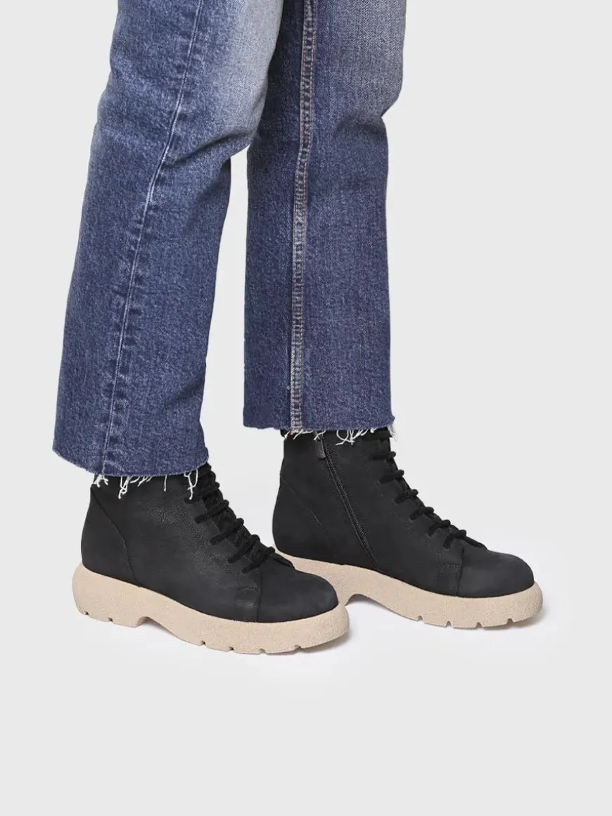 DASHA - Women's nubuck leather boot with laces