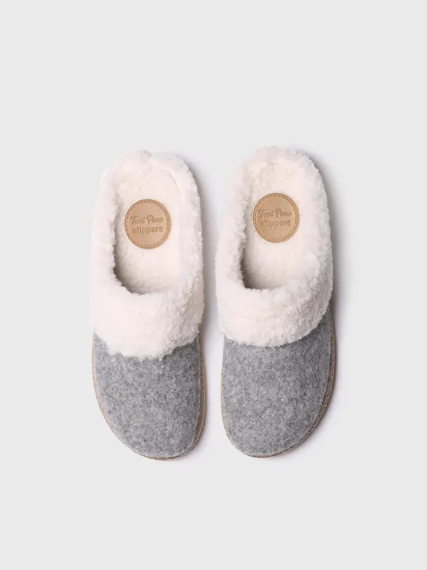 DELI-BF - Women's Slippers in felt and Sheepskin