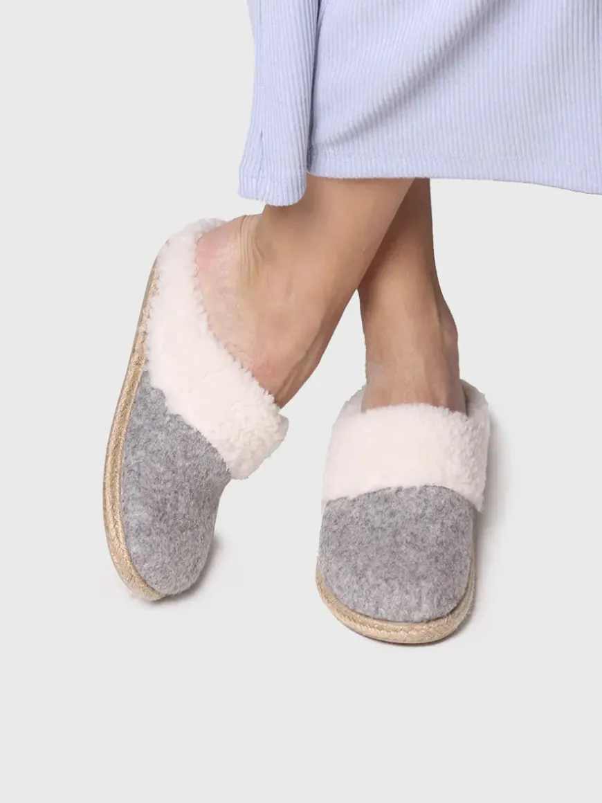 DELI-BF - Women's Slippers in felt and Sheepskin