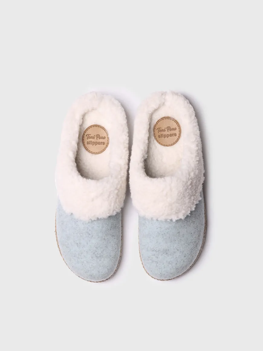 DELI-BF - Women's Slippers in felt and Sheepskin