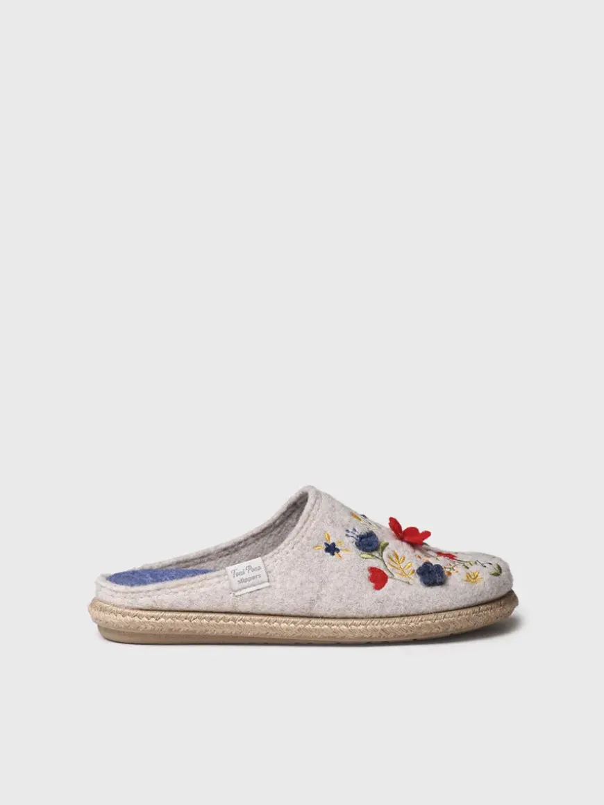 DELI-EF - felt slippers for women with flowers