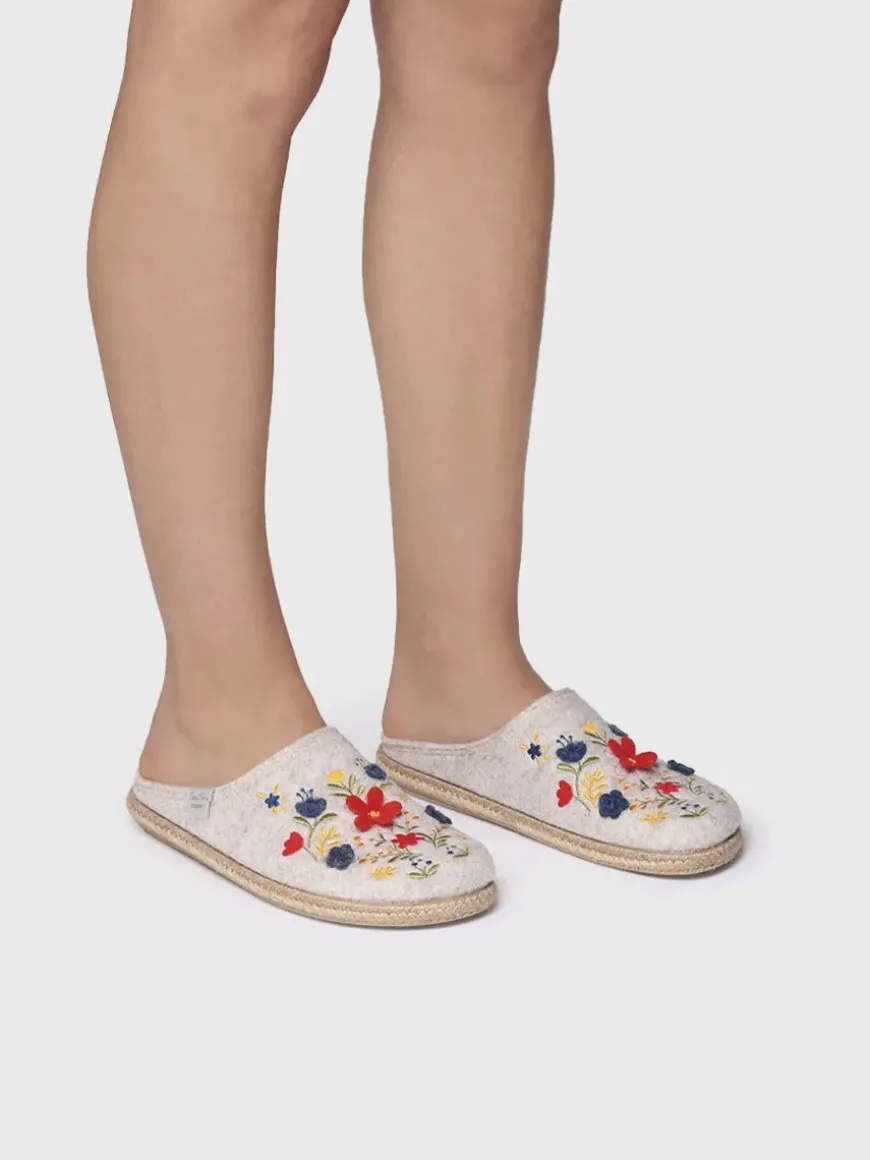 DELI-EF - felt slippers for women with flowers
